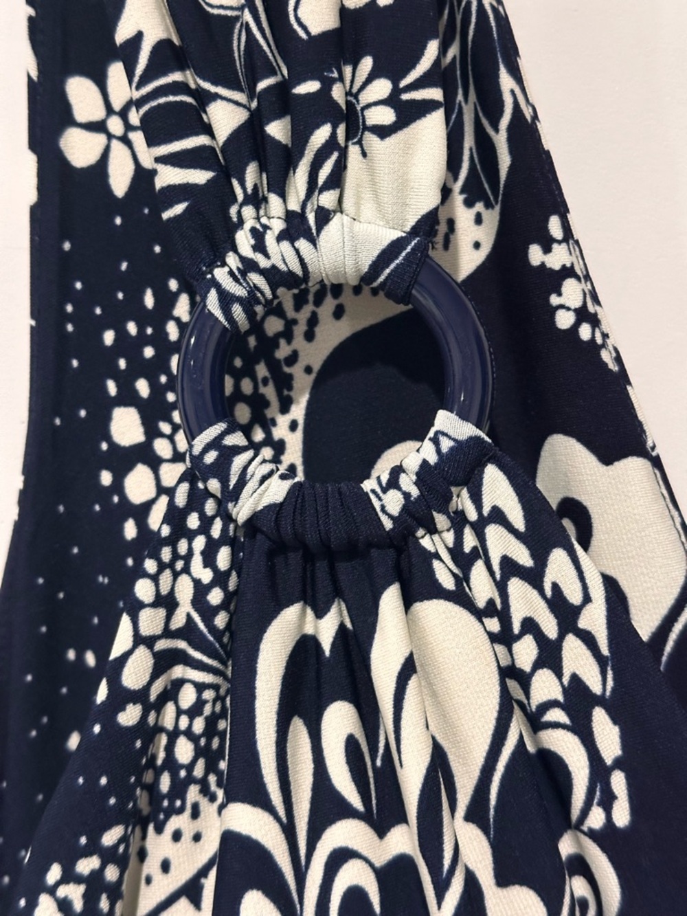 Glamour Floral Dress Women’s Size 16 Navy White Sleeveless V-Neck Midi - Picture 5 of 6
